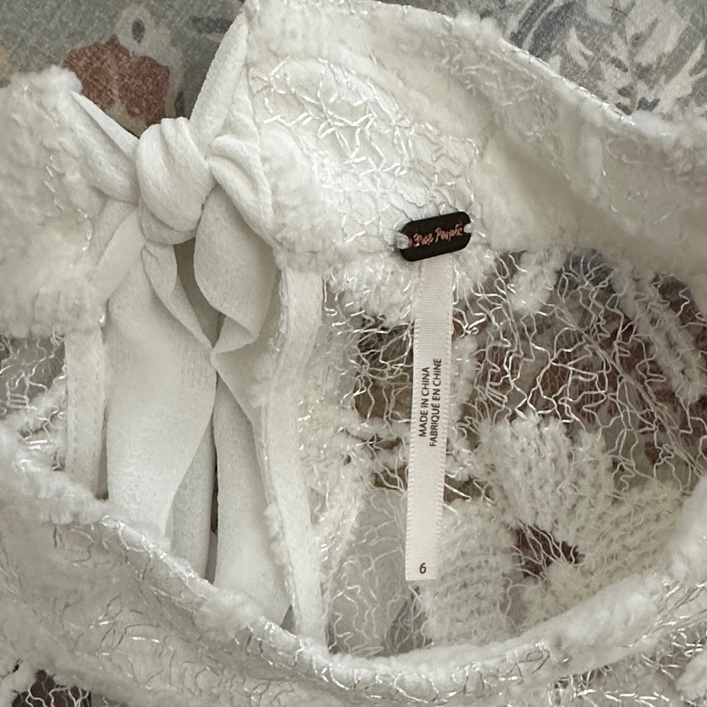 Free People White Floral Lace Dress see through gorgeous lace🤩🤩🤩 - Picture 13 of 15